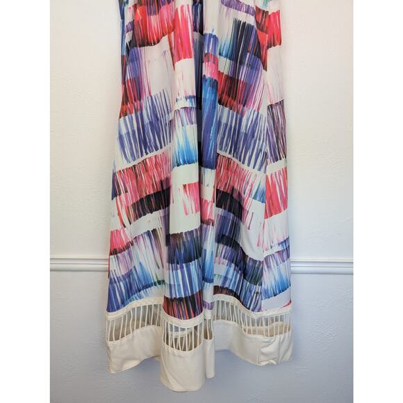 Sachin Babi Midi Dress Sonora Watercolor Ladder Lace Summer Multicolor Size S - Picture 7 of 15